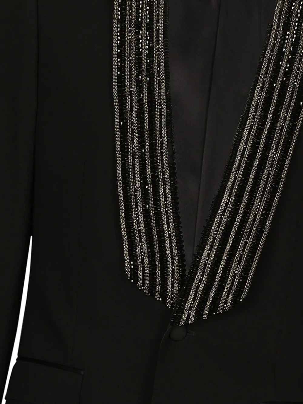Однобортный пиджак с пайетками DOLCE & GABBANA, черный — фото 2