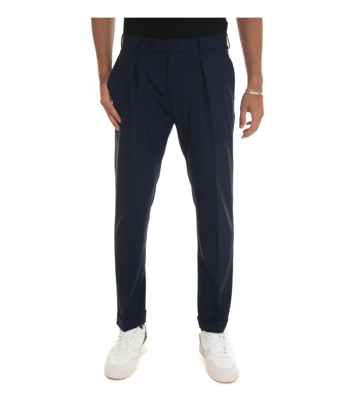 

Шерстяные брюки-чинос с детальной отделкой. Berwick, синий