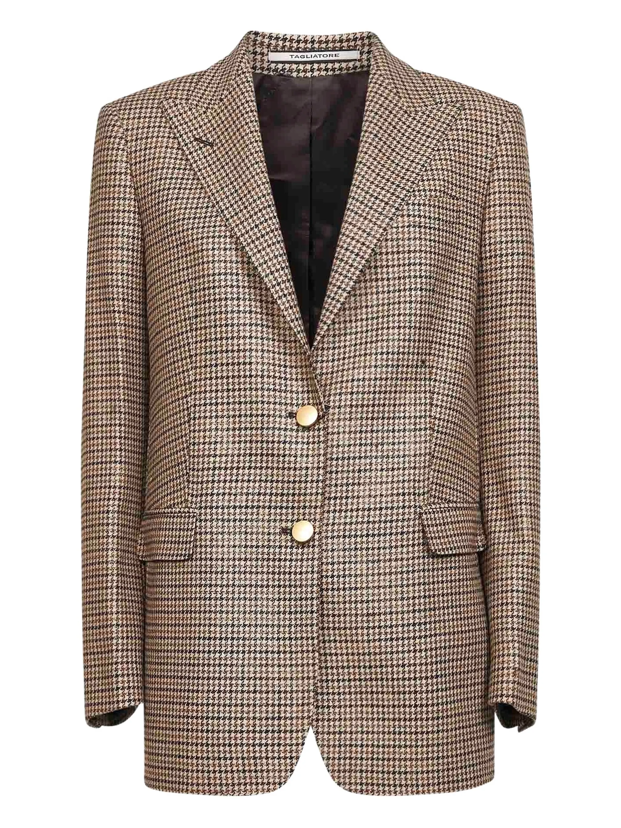 

Блейзер в ломаную клетку с заостренными лацканами Tagliatore, коричневый