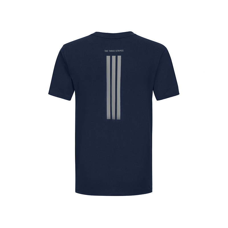 Adidas Мужская футболка с коротким рукавом и круглым вырезом Navy Blue — фото 3