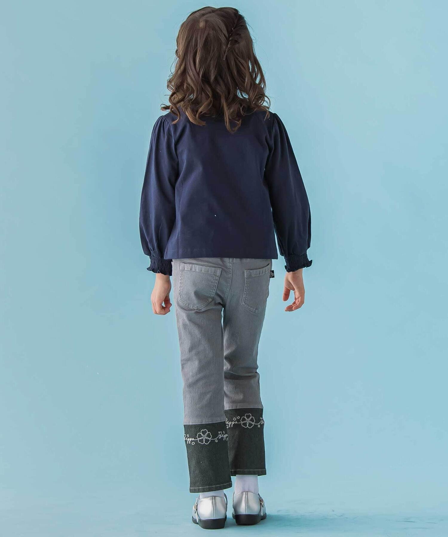 Длинная футболка Tenjiku с цветочным кружевом и карманами (95–150 см) BeBe Petits Pois Vert, Navy — фото 2