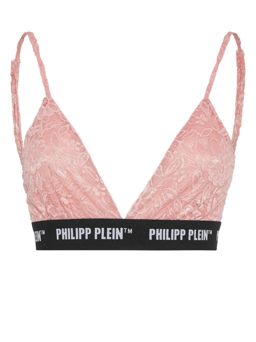 

Бюстгальтер с треугольными чашками и логотипом Philipp Plein, розовый
