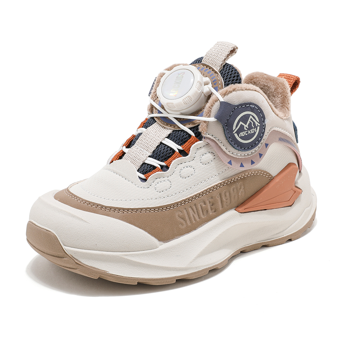 

Детские противоскользящие легкие утепленные повседневные ботинки Kids' ABC KIDS, бежевый/сине-оранжевый