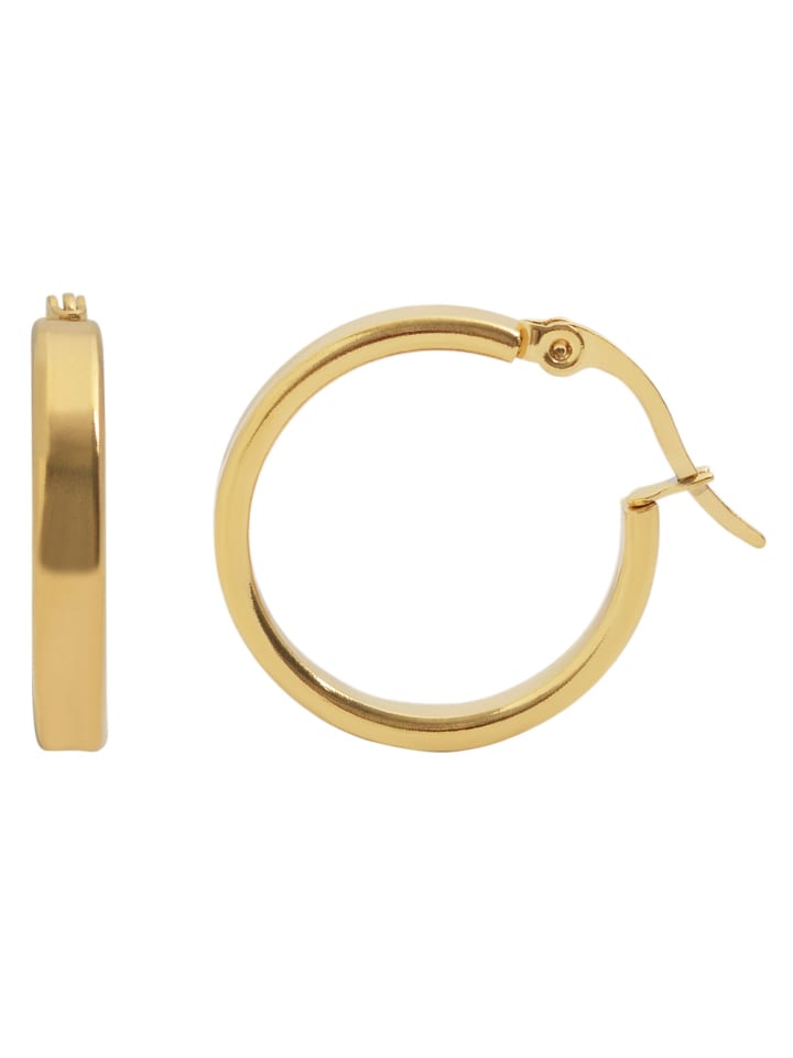 

Adeliás Женские серьги - серьги-кольца из нержавеющей стали в золотом исполнении