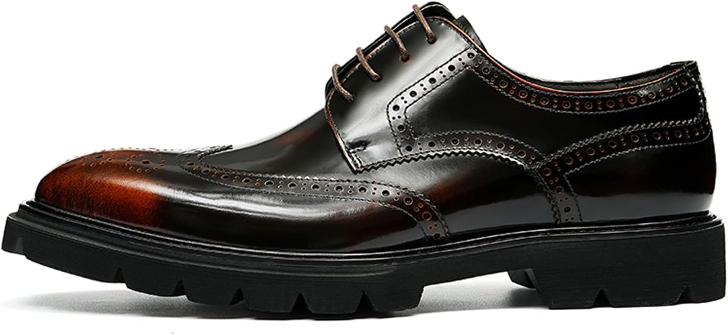 Мужские дерби современного дизайна Wingtip Brogue, шнуровка на 4 отверстия, полуботинки для полуофициального стиля, лакированная кожа, амортизированная подошва, для повседневной носки 96116 Windhana, коричневый — фото 2