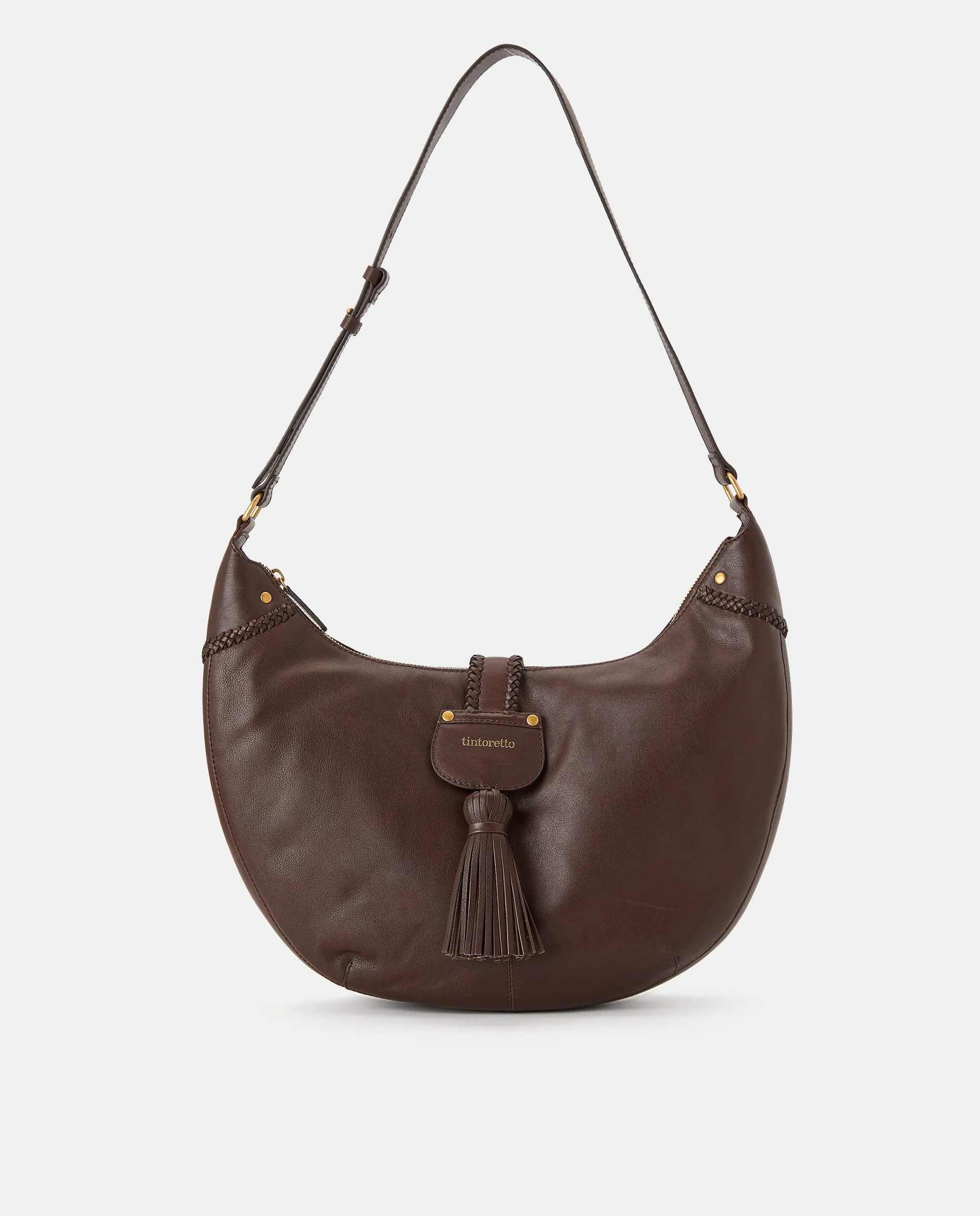 

Полумесяц кожаная сумка через плечо Tintoretto, коричневый
