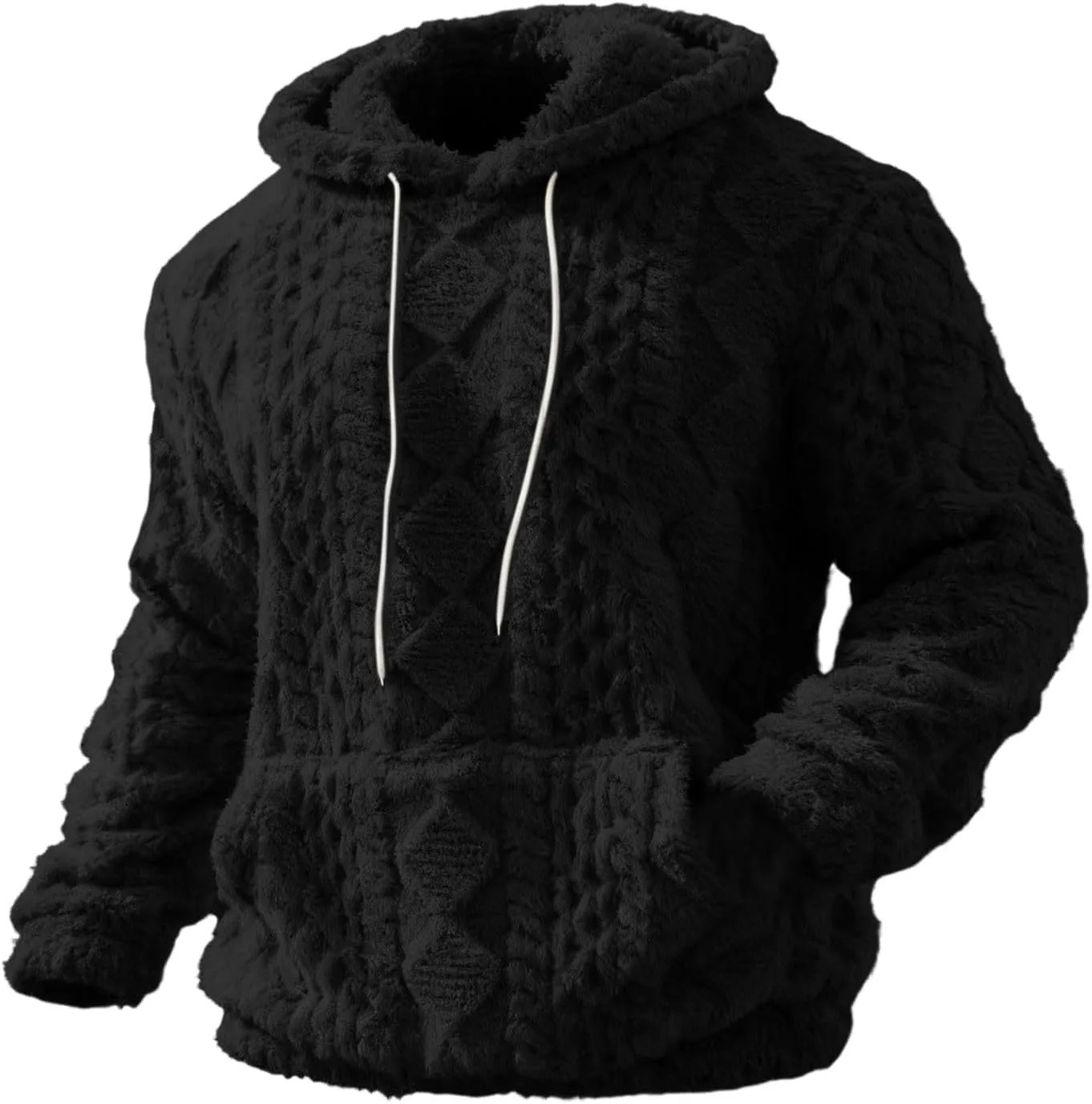 

Толстовка с капюшоном Fuzzy Sherpa для мужчин, с длинным рукавом и карманами Febteebou