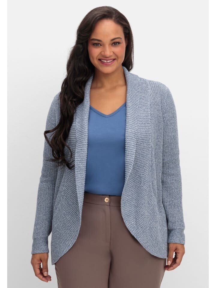 

Кардиган sheego Verschlusslose Strickjacke, цвет rauchblau
