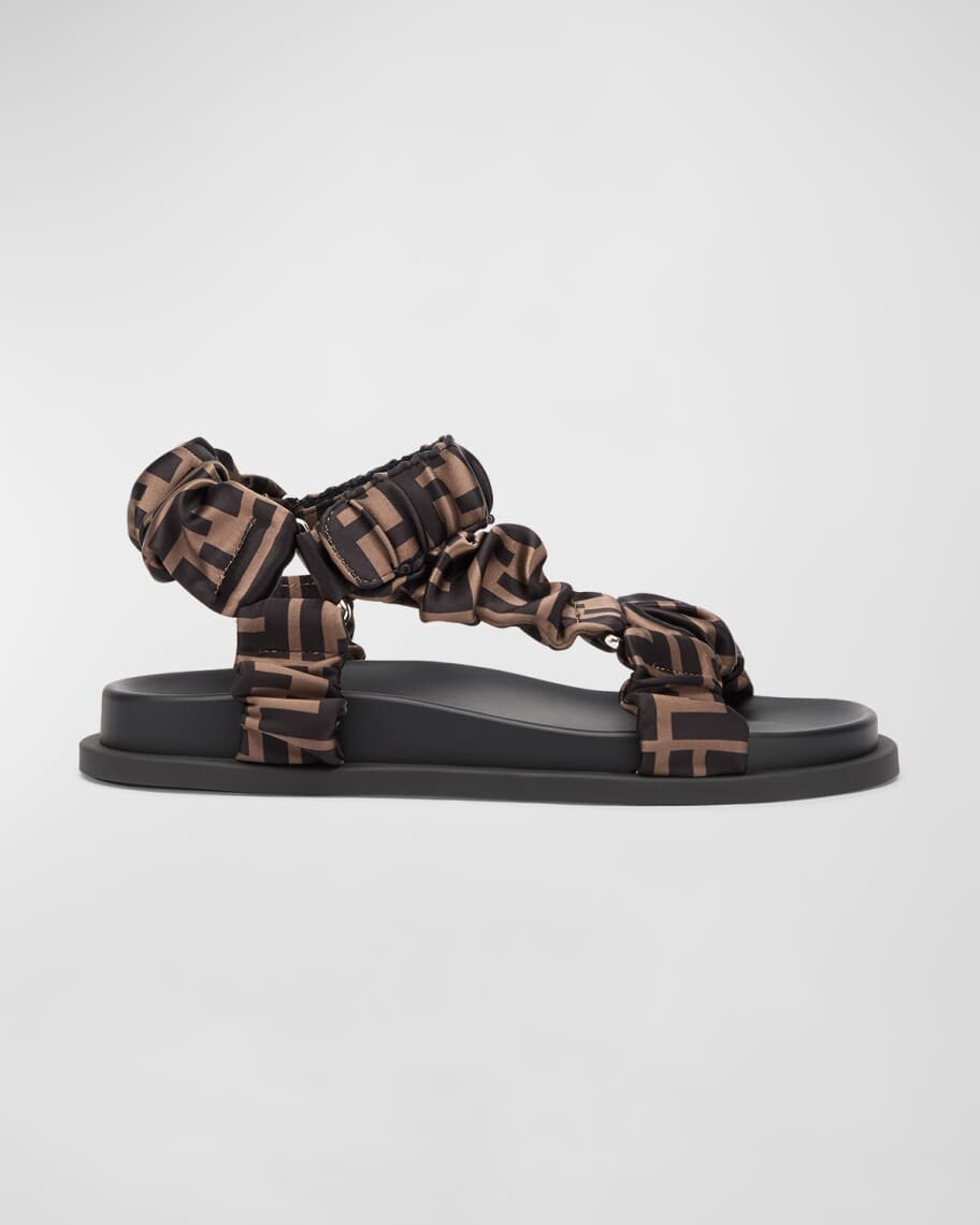 Спортивные сандалии Hiking с логотипом и рюшами Fendi