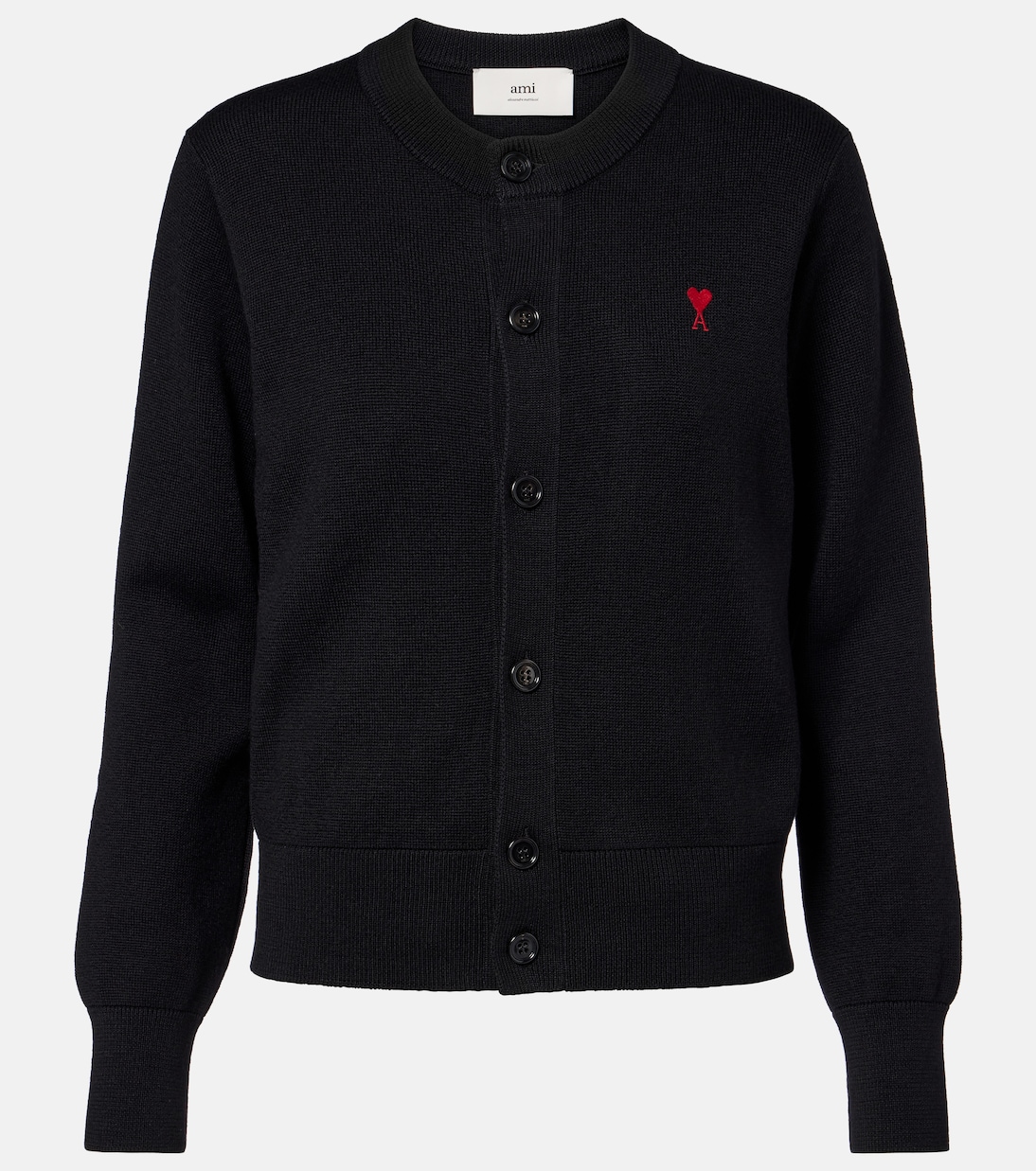 Шерстяной кардиган Ami de Cœur Ami Paris, Noir/Rouge