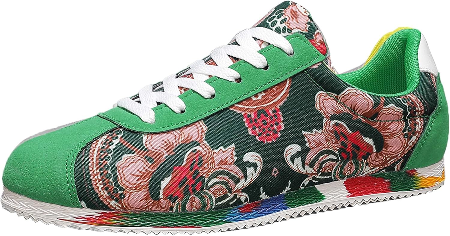 

Классические стильные национальные костюмы с обувью для мужчин, модные мужские кроссовки, винтажные классические повседневные мужские туфли Generic, зеленый