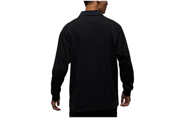 Футболка Air Jordan SS23 Jumpman Logo Polo T-Shirt 'Black', черный — фото 2
