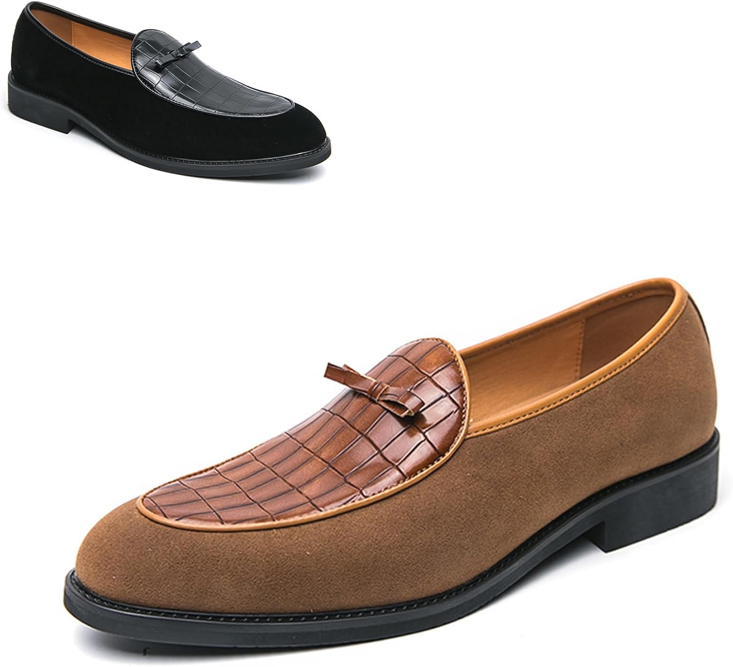 

Мужские замшевые слипоны-оксфорды, ретро британский стиль, офисные деловые туфли-оксфорды, подходят для свадебных шаферов Difaback, коричневый