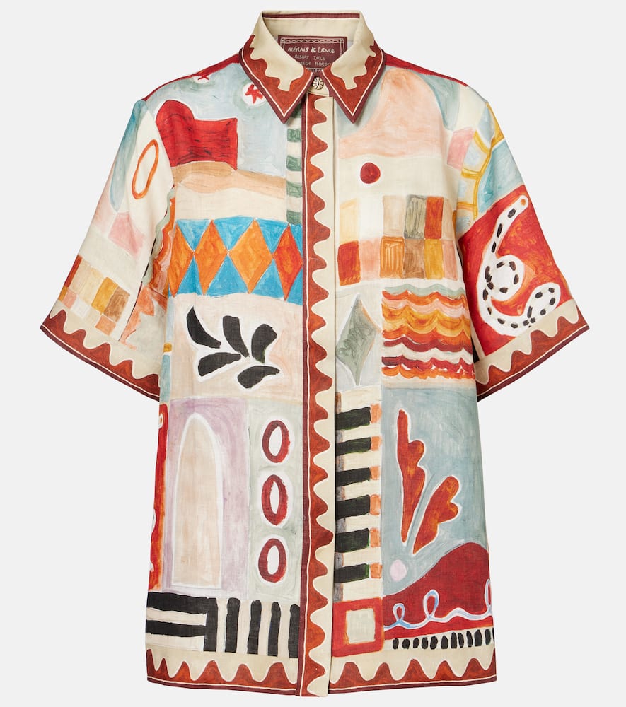 

Футболка LRNCE Michelle с принтом из льна Alémais, Multi