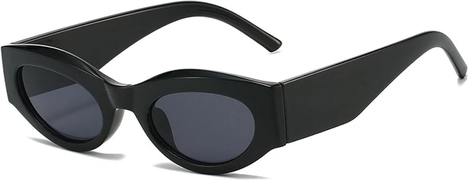 

Солнцезащитные очки «кошачий глаз» для женщин и мужчин, ретро, ​​гелевые, овальные, с широкими дужками, в стиле панк, с защитой от УФ-излучения UV400 UATXTAU, Black Grey