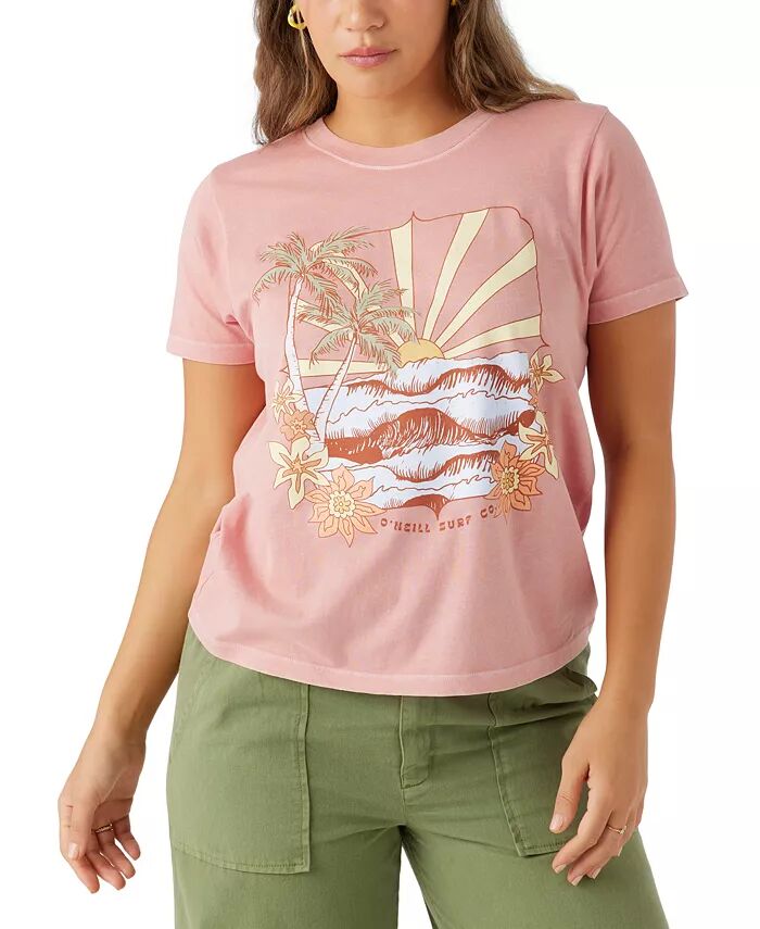 

Футболка с рисунком Tropical Swell Cotton для юниоров O'Neill, розовый