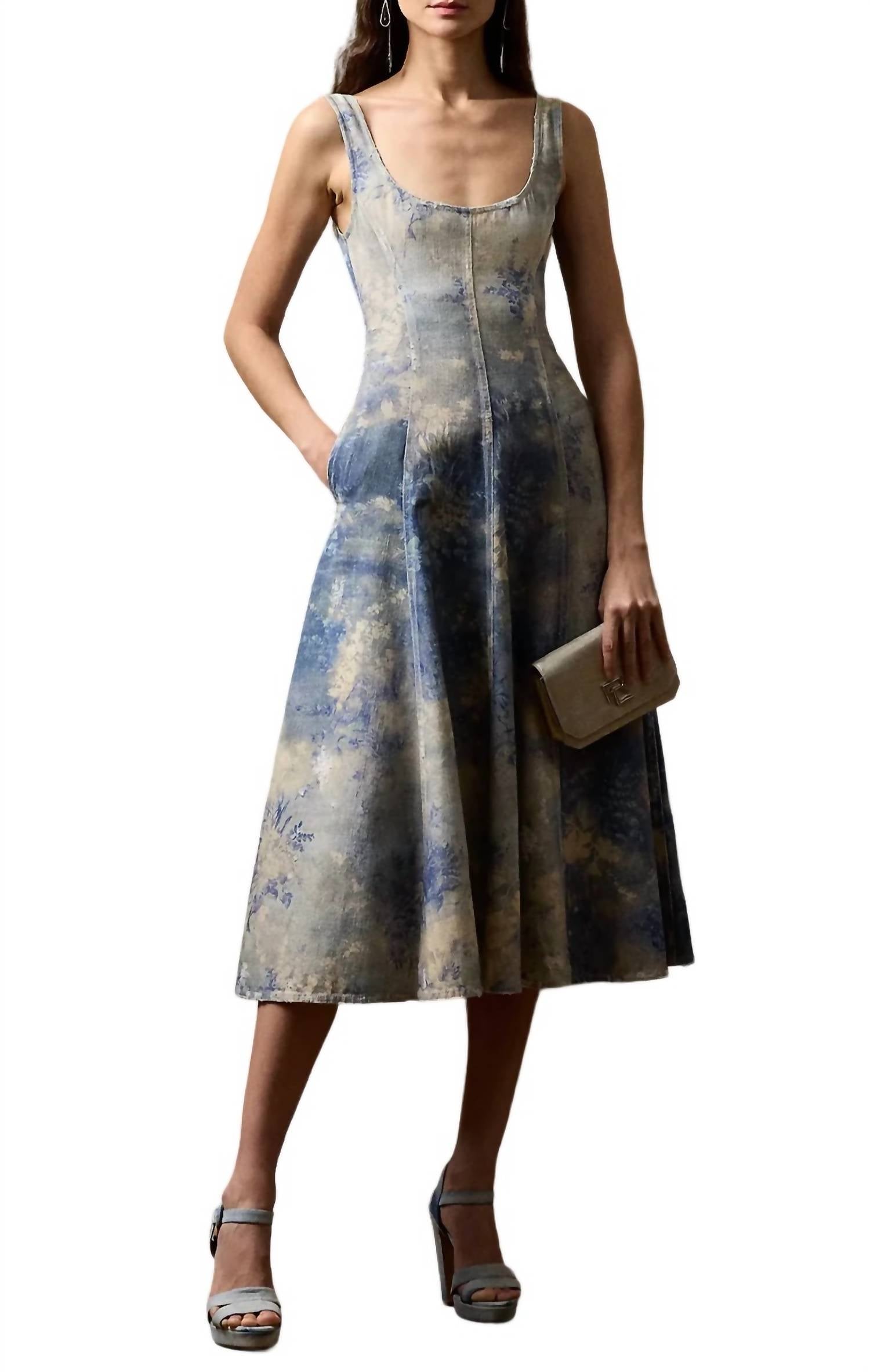 

Дневное платье без рукавов Tarian синего цвета Ralph Lauren