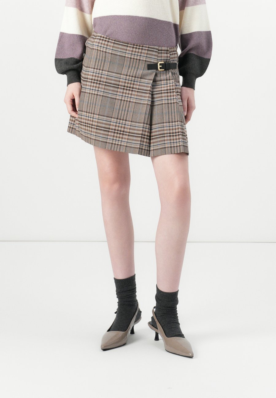 

Юбка ONLY ONLLULU LIFE CHECK SKIRT, Humus/Cocoa Creme/Windward Blue/Beige