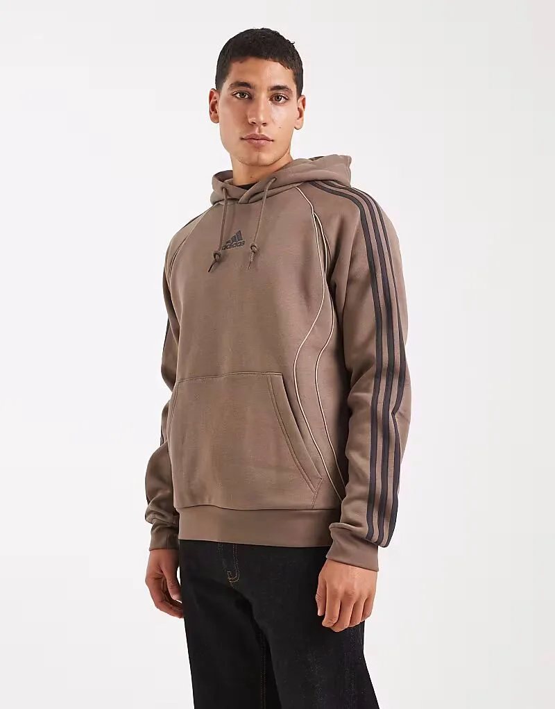 Бело-коричневое худи Adidas Originals Adicolor Teamgeist - КОРИЧНЕВЫЙ