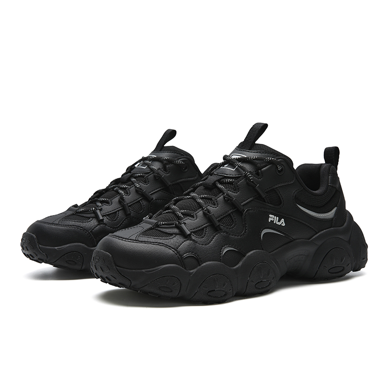 FILA FLUID 7 Cushioning Abrasion Resistant Lightweight Low top Chunky Sneakers Men's Black — фото 4