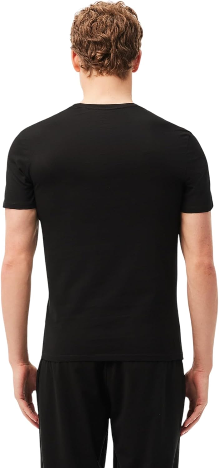 Lacoste мужская футболка 100% хлопок slim fit с круглым вырезом, набор из 3 штук, Black — фото 3