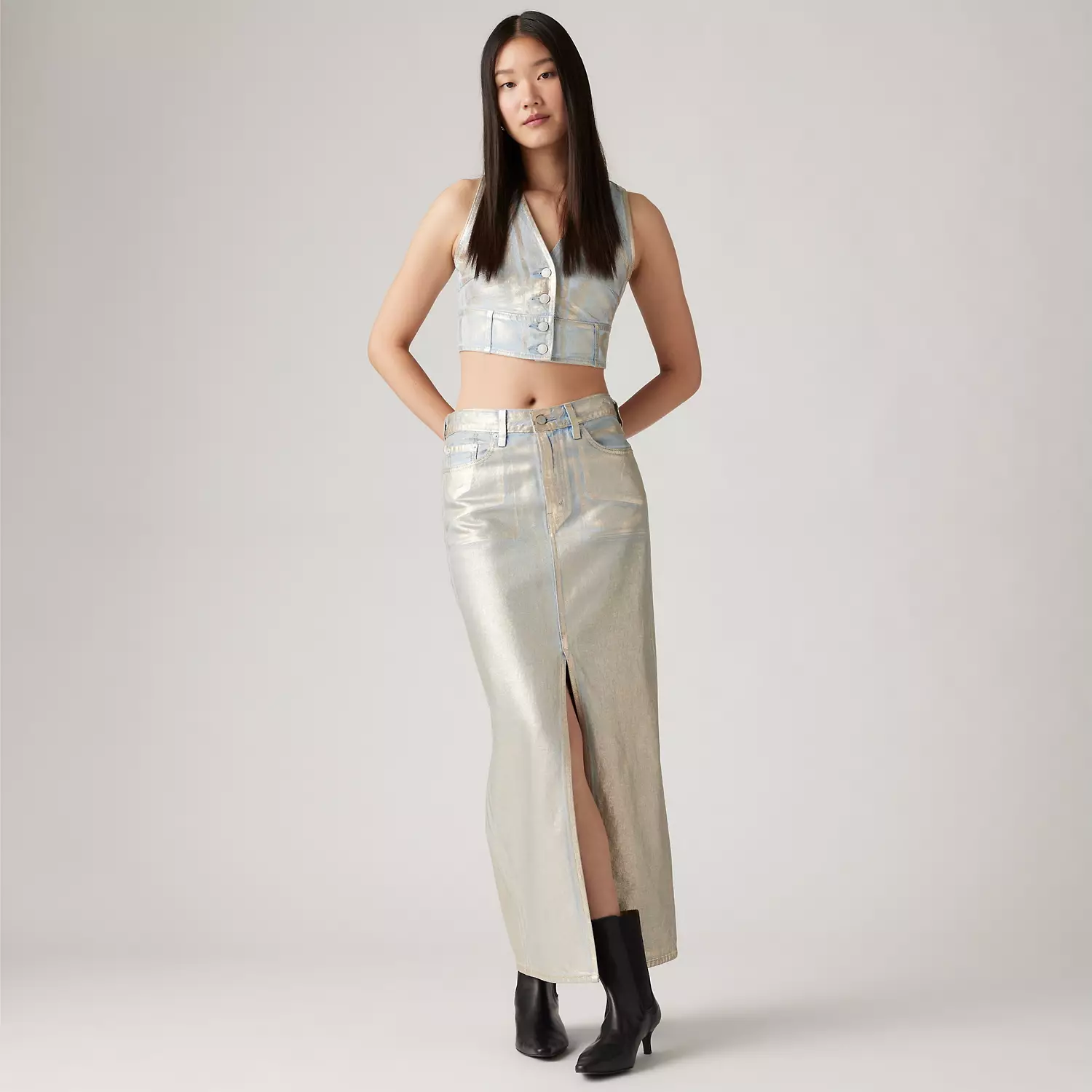 

Юбка-колонна длиной до щиколотки Levi's, цвет Optical Illusion - Medium Wash