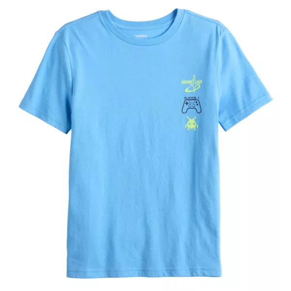 

Футболка с коротким рукавом и принтом для мальчиков 8-20 лет на каждый день Sonoma Goods For Life, цвет gamer blue