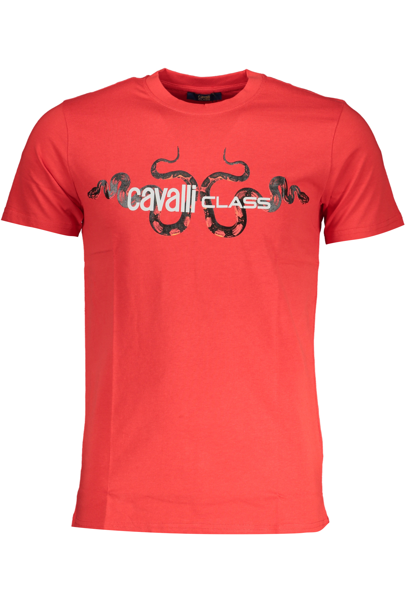 

Мужская футболка Cavalli Class хлопковая со змеями, красный