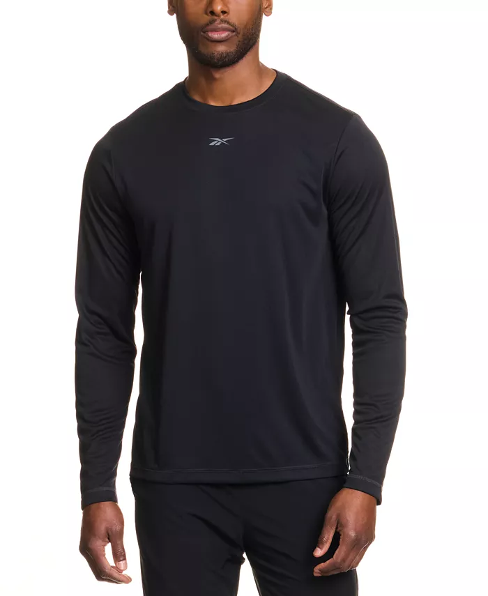 

Мужская футболка с длинным рукавом Tech и логотипом Crewneck Reebok, черный