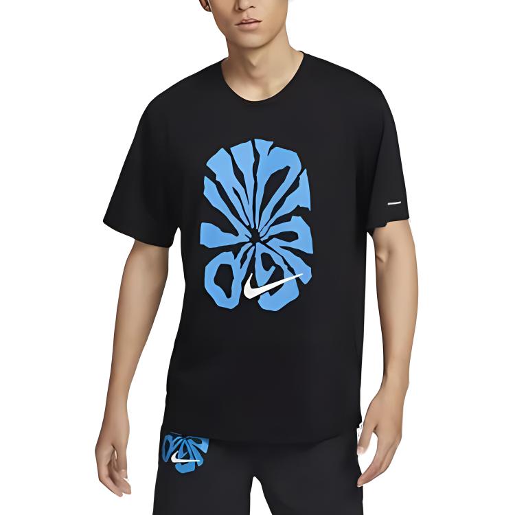 Футболка RISE 365 Run Energy мужская черный/белый горный пик Nike — фото 2