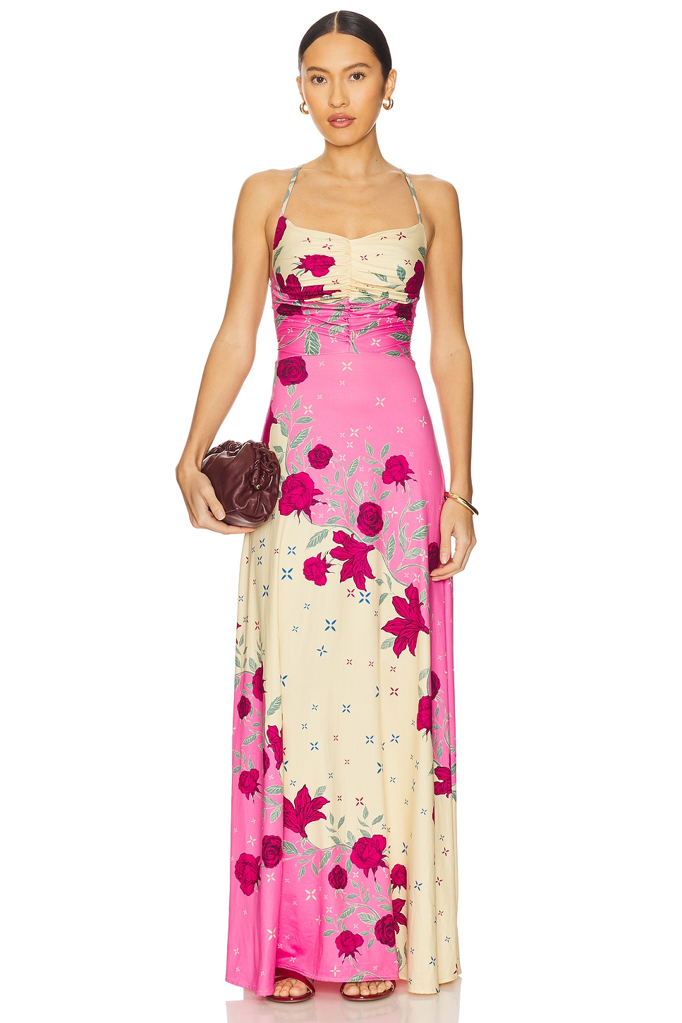 

X revolve arista макси-платье Agua Bendita, bohemian pink floral