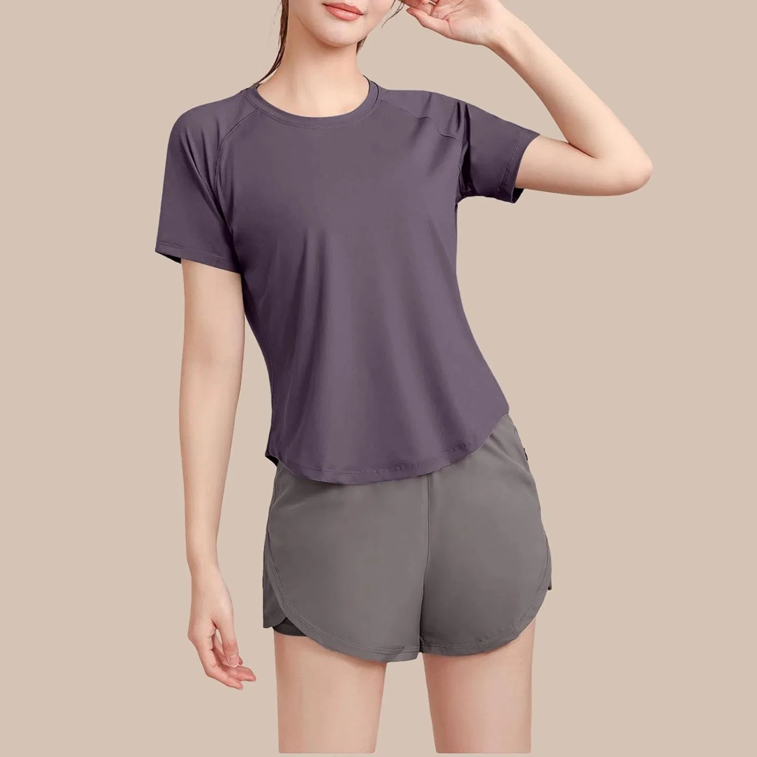 Футболка для бега и фитнеса, быстросохнущая, женская, Purple — фото 3