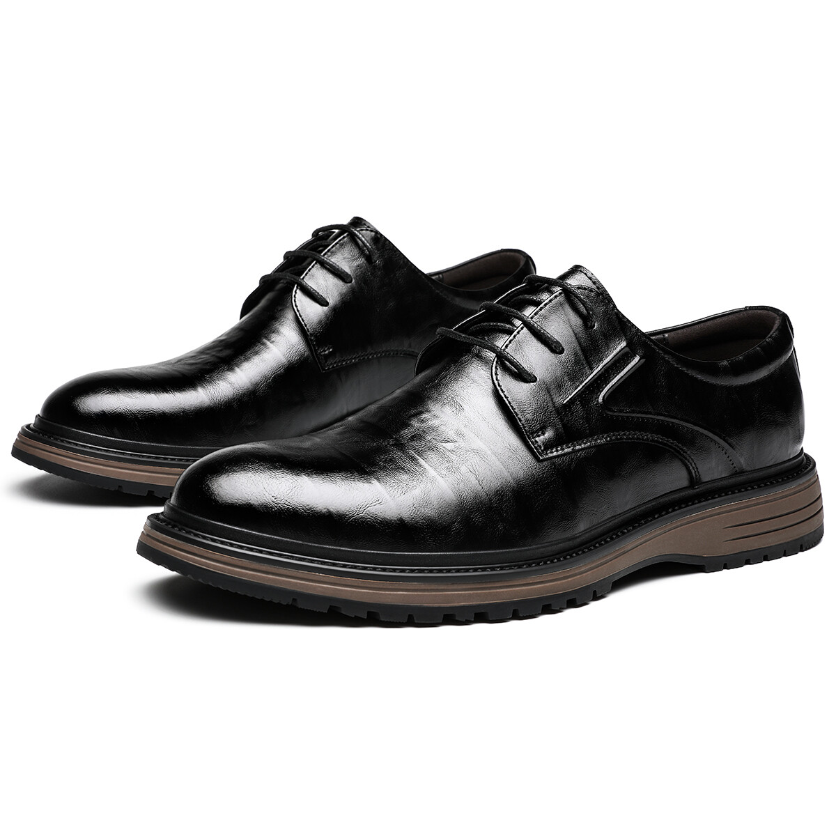 Туфли FAPAI Men's Casual Shoes Men Low-Top, черный — фото 2