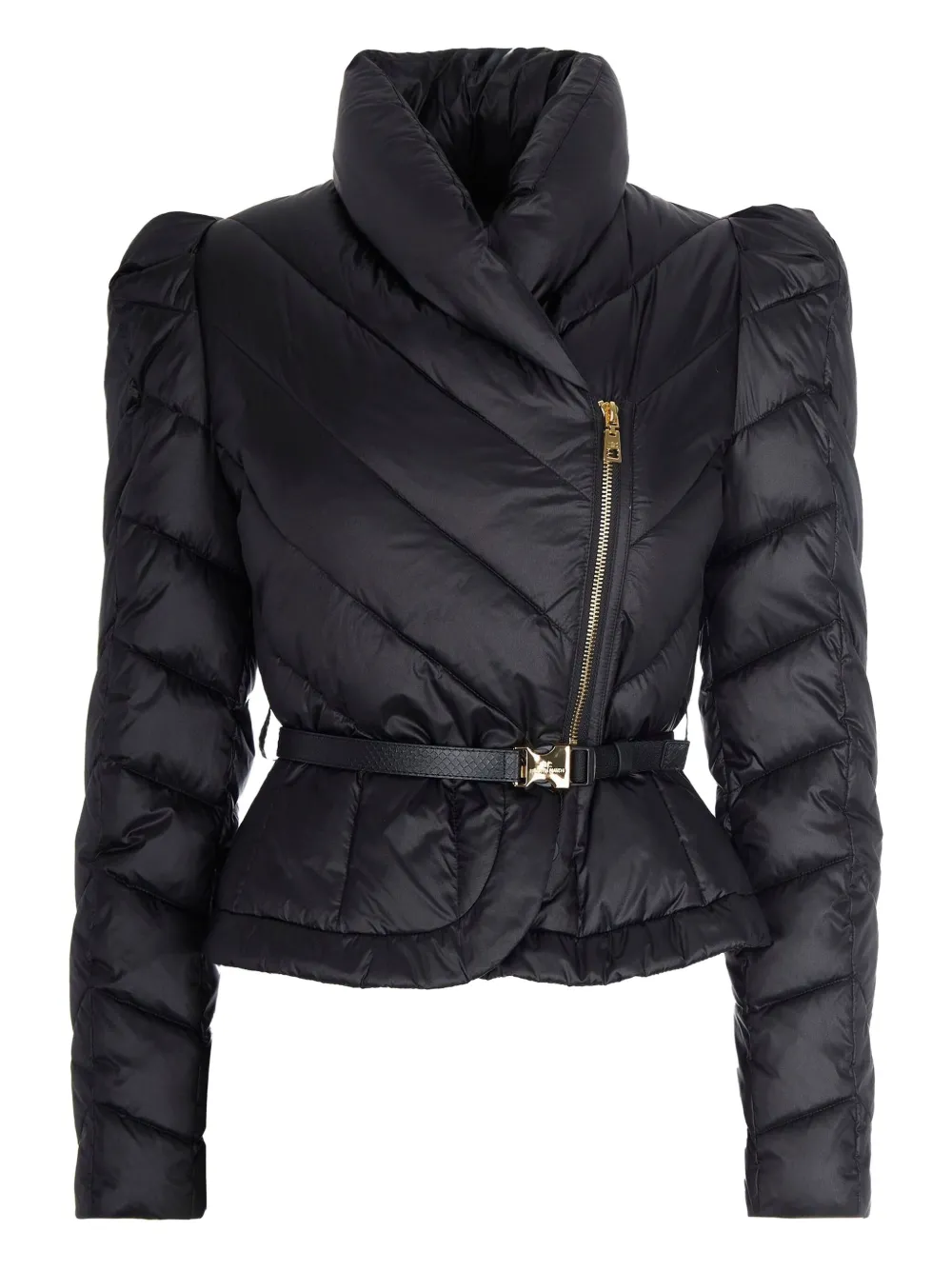 

Стеганая куртка с поясом Elisabetta Franchi, черный