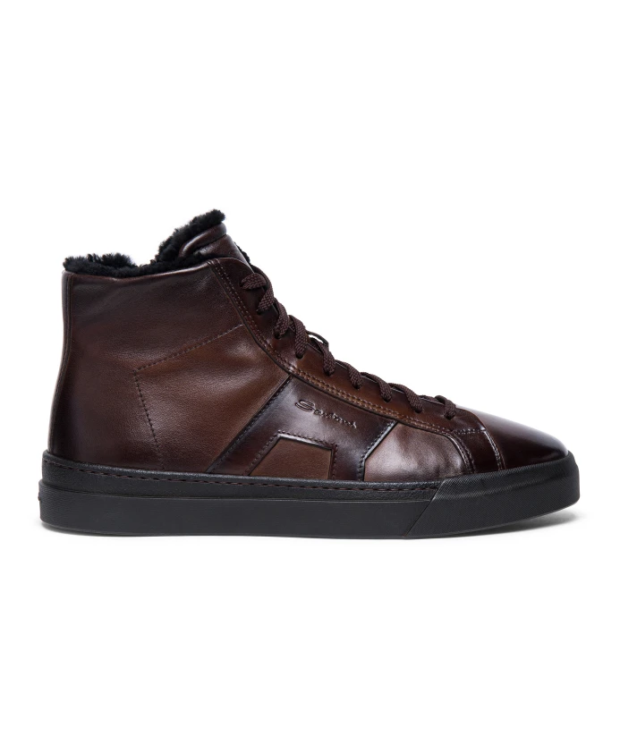 

Мужские кожаные кроссовки Santoni, коричневый