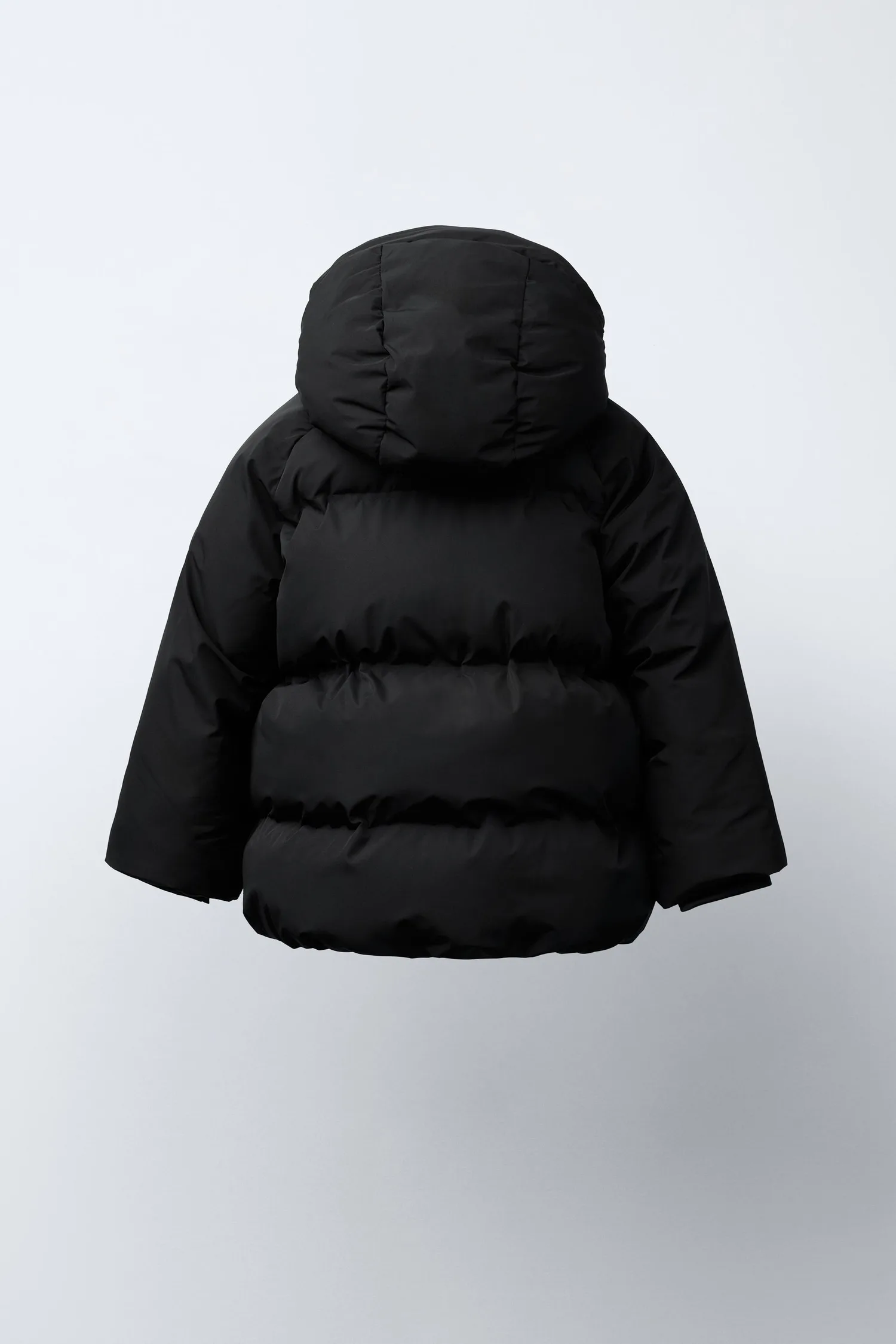 Водоотталкивающая пуховая куртка с капюшоном Zara, черный — фото 4