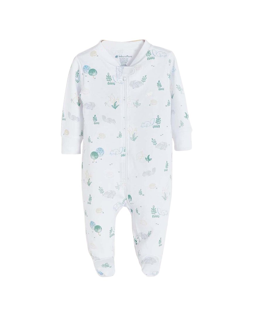

Babycottons Simone Двойная молния Footie Пижама, белый