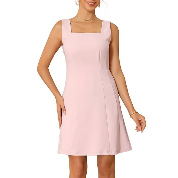 

Женское мини-платье без рукавов с квадратным вырезом для коктейльной вечеринки Inspire Chic, Pink