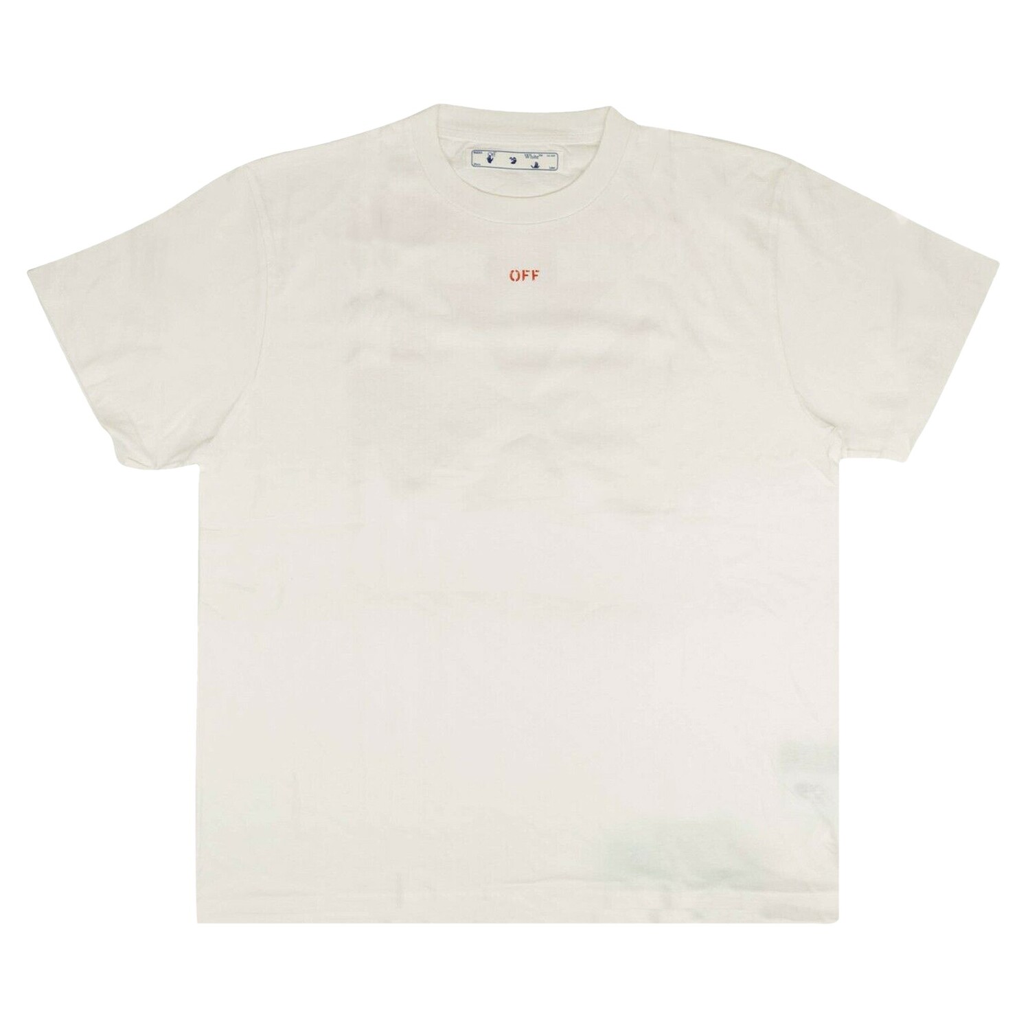 

Футболка Off-White с трафаретным логотипом Белый/Красный