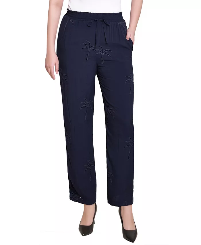 

Маленькие облегающие брюки с вышивкой NY Collection, синий