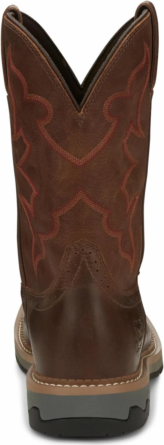 Мужские ботинки Justin Men's Boot Barn Carbide Western Work с композитным носком - Mj2201, коричневый — фото 4
