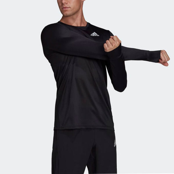 Футболка Men's adidas Solid Color Logo Printing Reflective Slim Fit Long Sleeves Black T-Shirt, мультиколор — фото 4