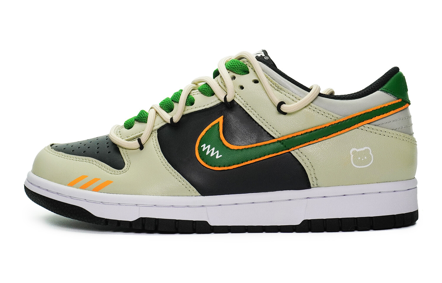

Кроссовки Nike Dunk Skateboarding Shoes Women's Low-top Green/Black/Orange, зеленый