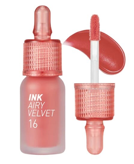 

Жидкая помада, тушь Airy Velvet, 16 Favorite Orange Pink, 4 г Peripera, Inny producent