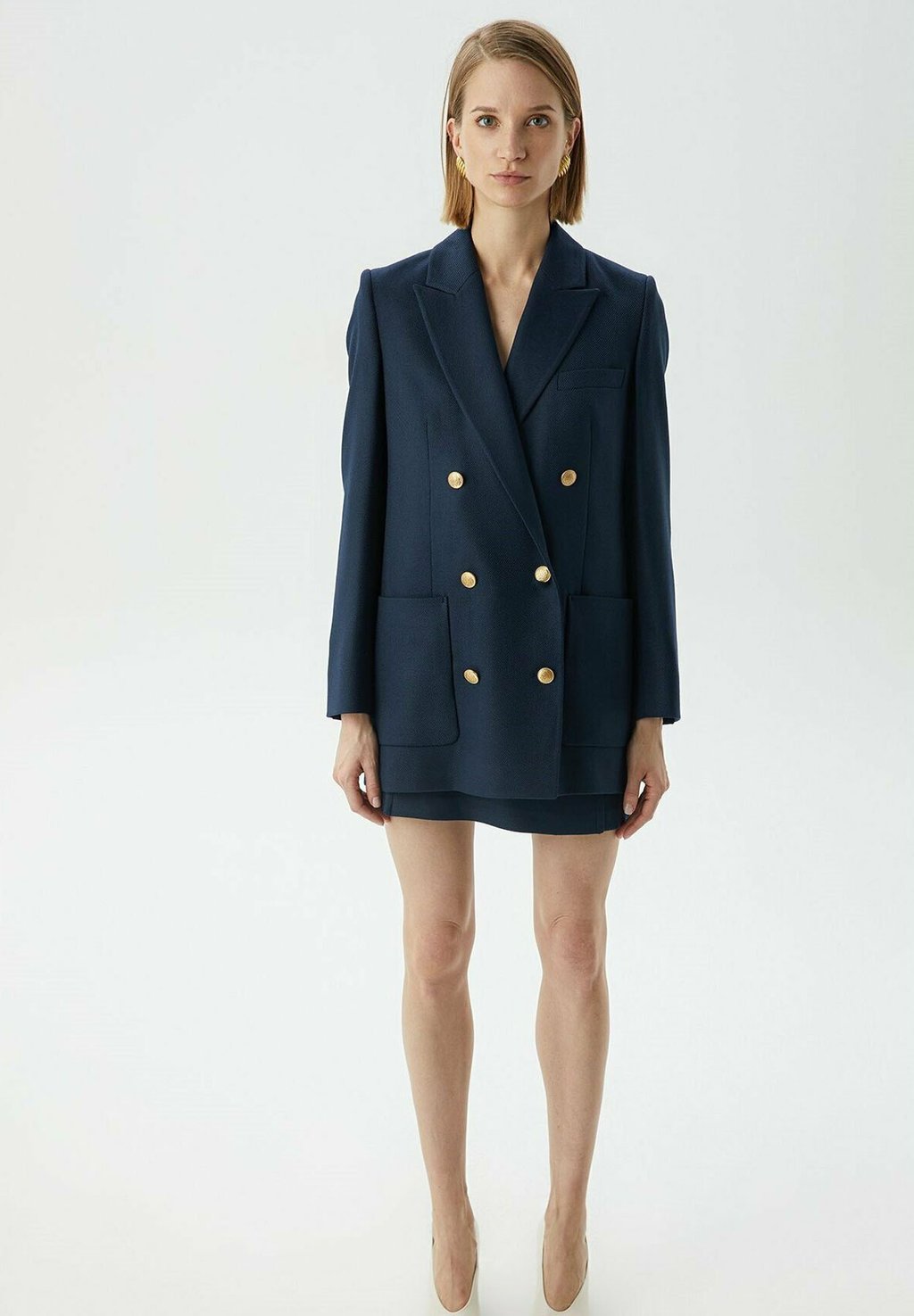 

Короткое пальто LONG SLEEVES Rue les créateurs, темно-синий