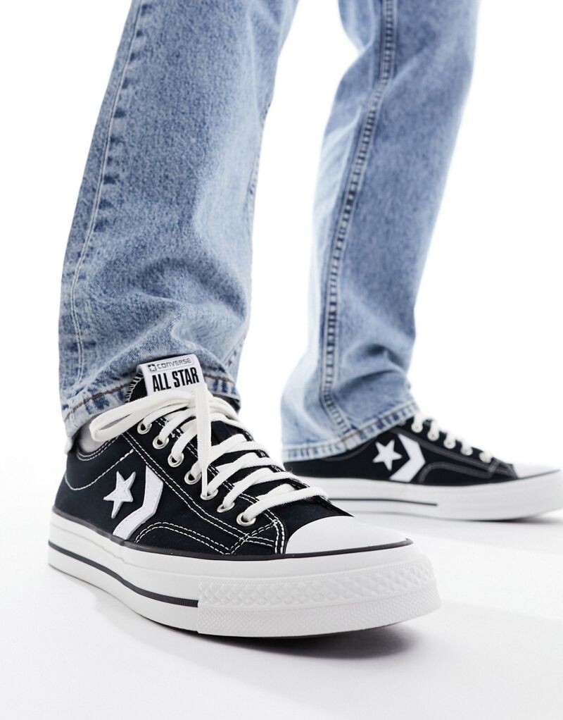 

Черные кроссовки Converse Star Player 76 Premium из парусины с белой отделкой, Черный, Черные кроссовки Converse Star Player 76 Premium из парусины с белой отделкой