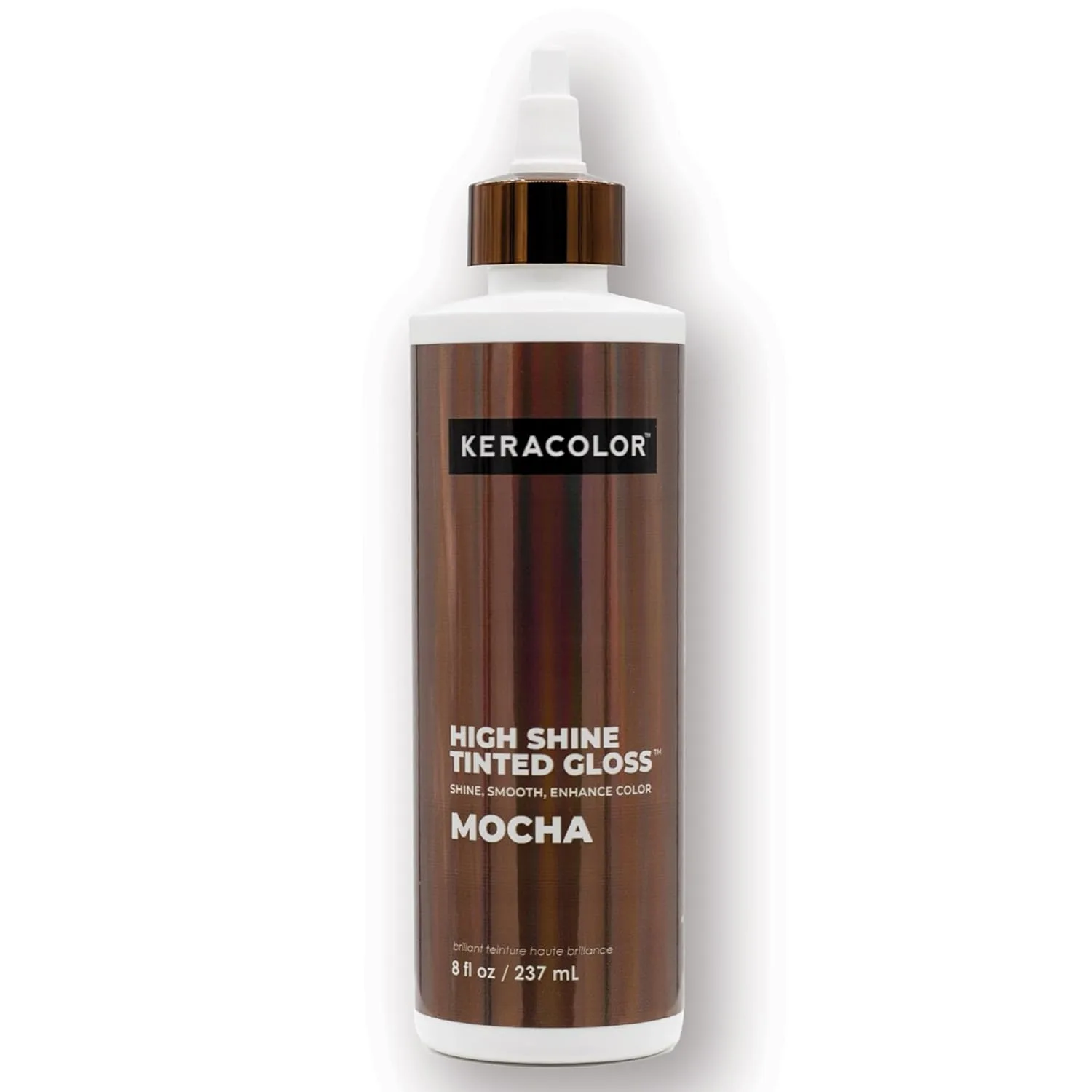 Тонирующий блеск для волос Keracolor High Shine, для использования в душе, полупрозрачное средство для усиления цвета, цвет мокко, 8 жидких унций, Mocha