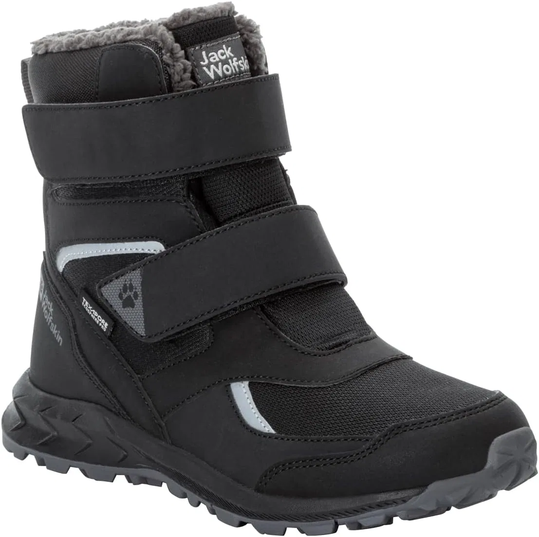 Детские зимние ботинки Jack Wolfskin Unisex Woodland Wt Texapore High Vc K, Black — фото 4