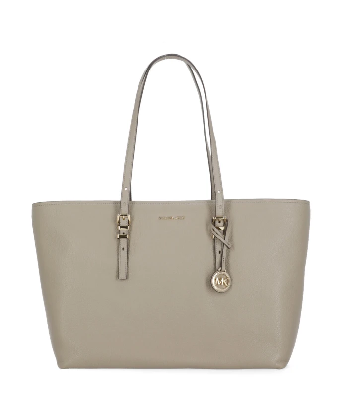 

Бежевая кожаная сумка через плечо с ручками Michael Kors, бежевый