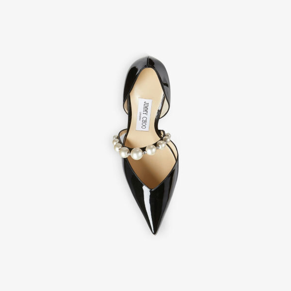 Туфли Aurelie 85 из лакированной кожи, украшенные жемчугом Jimmy Choo, черный — фото 3